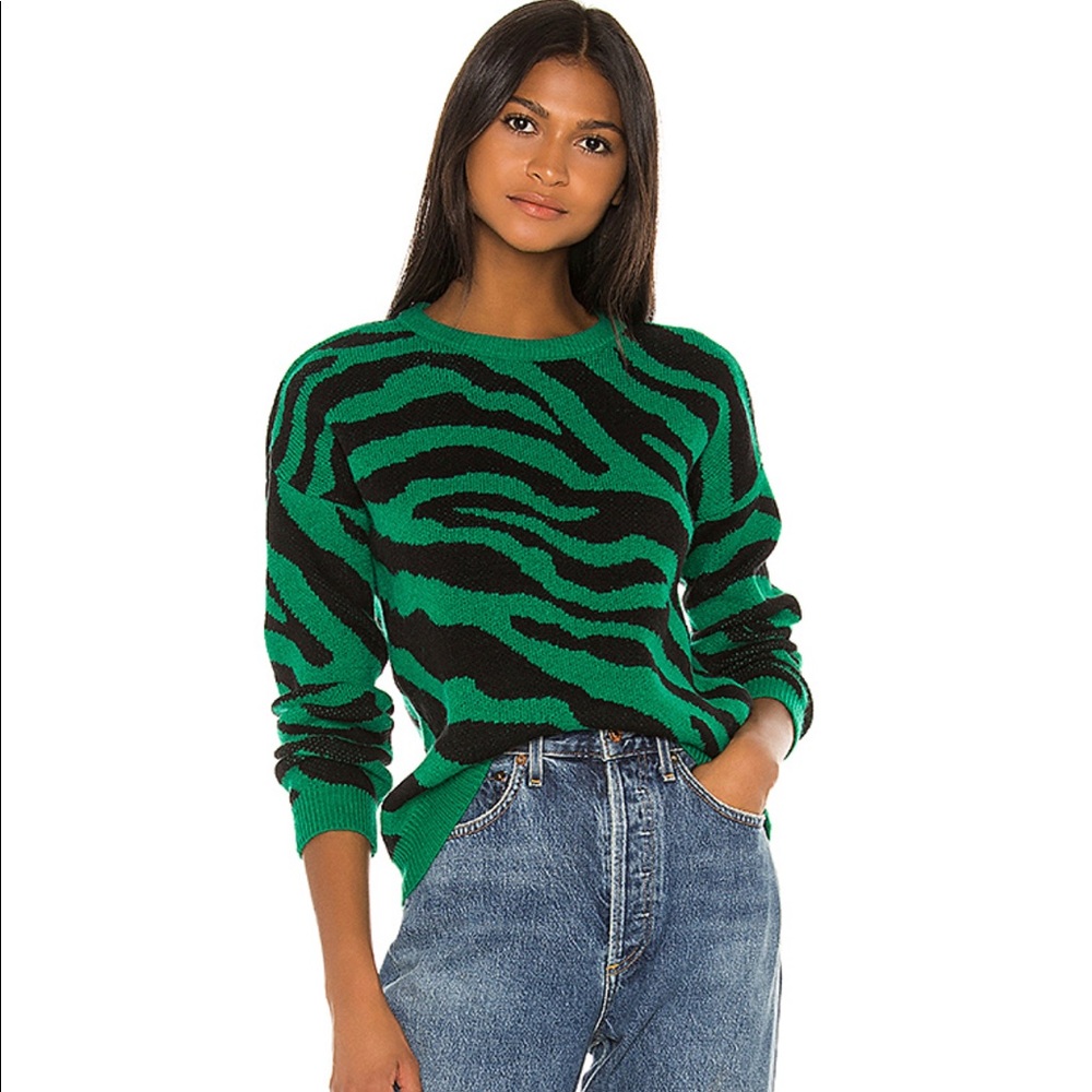 BBDakota You're An Animal Sweater in Pepper Green